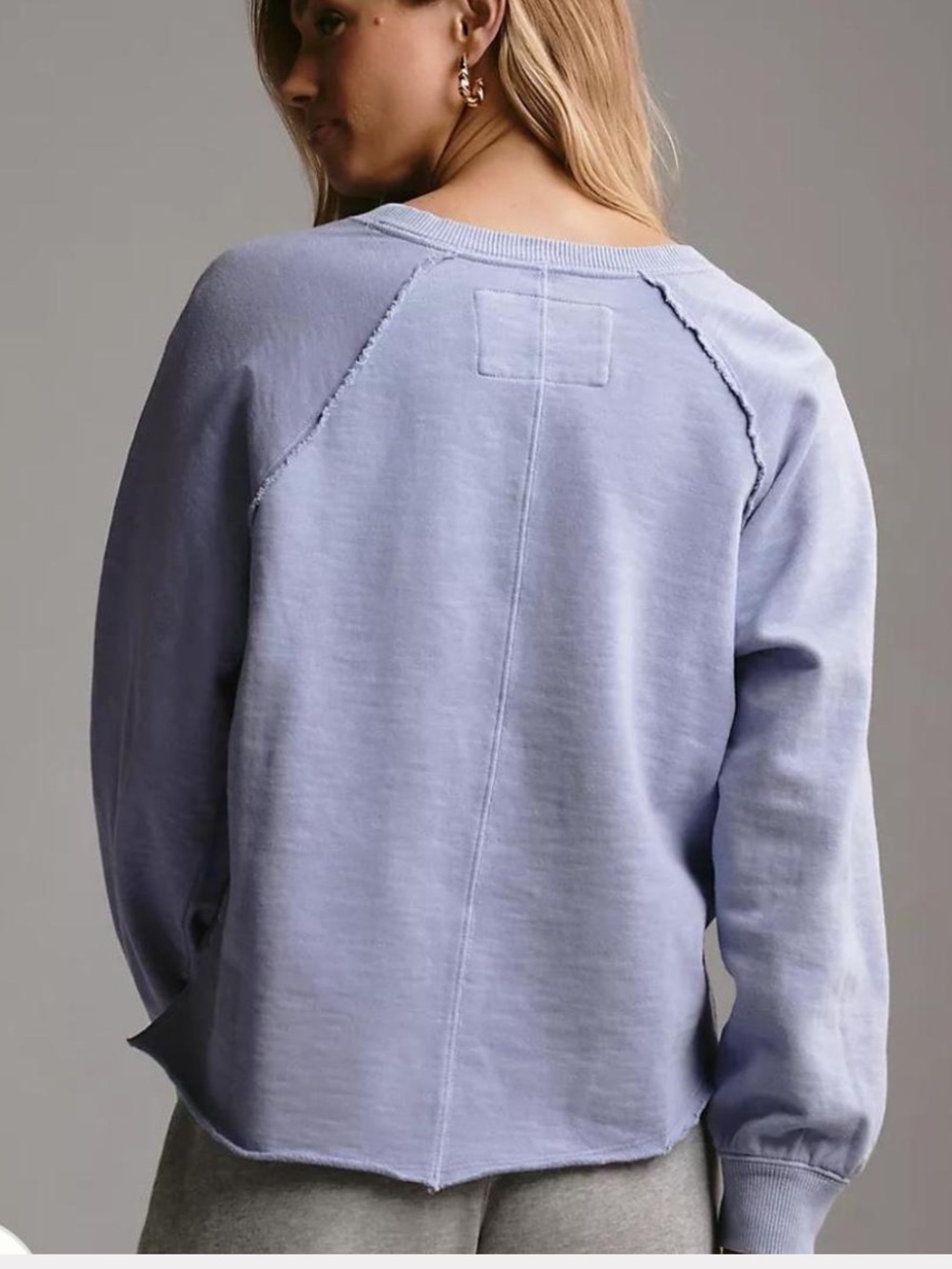 Pilcro Anthropologie Lavender Distressed Sweatshirt - Picture 3 of 11